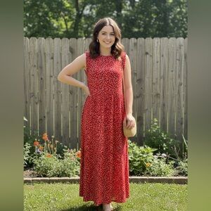 Zara Red Floral Maxi Dress